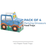 Partying Dinosaurs Pop-Up Paper Food Trays, 4ct