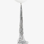 Silver Foil Tassel Balloon Tail, 6 ft