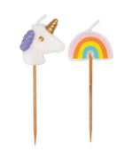 Unicorn & Rainbow Pick Birthday Candles - Assorted, 6ct
