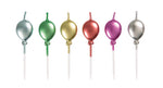 Metallic Balloon Pick Birthday Candles - Assorted, 6ct