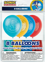 Sonic the Hedgehog Assorted 12" Latex Balloons, 8ct