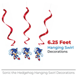 Sonic the Hedgehog Hanging Swirl Decorations, 3ct