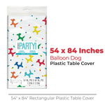 Balloon Dog Birthday Rectangular Plastic Table Cover, 54" x 84"
