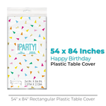 Bright Triangle Birthday Rectangular Foil Table Cover, 54" x 84"