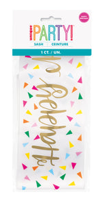 Gold Foil Stamping "Happy Birthday" Sash