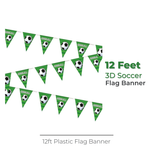 3D Soccer Plastic Flag Banner, 12 ft