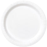 White Solid Round 7" Dessert Plates, 20ct