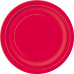 Ruby Red Solid Round 7" Dessert Plates, 20ct