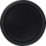 Midnight Black Solid Round 9" Dinner Plates, 20ct