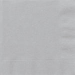 Silver Solid Beverage Napkins, 40ct