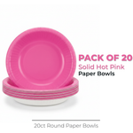 Hot Pink Solid 20oz Paper Bowls, 20ct