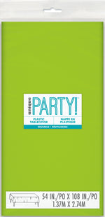 Neon Green Solid Rectangular Plastic Table Cover, 54" x 108"