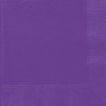 Neon Purple Solid Beverage Napkins, 40ct