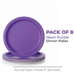 Neon Purple Solid Round 9" Dinner Plates, 20ct