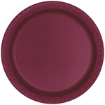 Burgundy Solid Round 7" Dessert Plates, 20ct