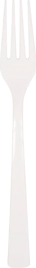 White Solid Plastic Forks, 18ct