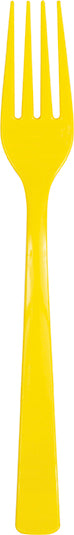 Neon Yellow Solid Plastic Forks, 18ct