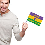 Mardi Gras 12"x18" Cloth Flag