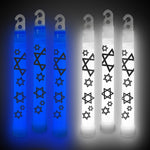 Star of David Blue or White 6" Glow Sticks