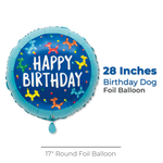 Balloon Dog Birthday Round Foil Balloon 17", Bulk