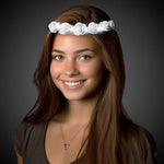 LED White Roses Halo Headband