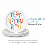 Birthday Mayhem Round 7" Dessert Plates, 8ct