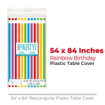 Rainbow Birthday Rectangular Plastic Table Cover, 54" x 84"