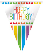 Rainbow Birthday Flag Banner, 12ft