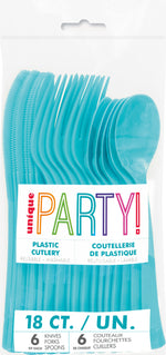 Terrific Teal Assorted Plastic Cutlery, 18ct