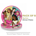 Barbie Round 9" Dinner Plates, 8ct