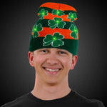 LED Shamrocks Knit Beanie