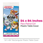 Paw Patrol Girl Rectangular Plastic Table Cover, 54" x 84"