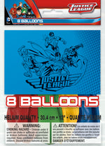 Justice League 12" Latex Balloons, 8ct