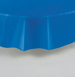 Royal Blue Solid Round Plastic Table Cover, 84"