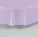 Lavender Solid Round Plastic Table Cover, 84"