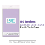 Lavender Solid Round Plastic Table Cover, 84"