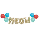 Pawty Animals "Meow" Latex & Foil Letter Balloon Banner Kit