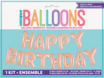 Rose Gold Happy Birthday Foil Letter Balloon Banner Kit, 14"