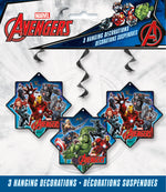 Avengers Hanging Swirl Decorations, 26", 3ct