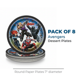 Avengers Round 7" Dessert Plates, 8ct