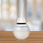 White Fedora Hat 20 oz. Ball Cup with Straw