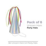 Unicorn Horn Iridescent Foil Party Hats, 8ct