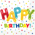 Happy Balloon Birthday Beverage Napkins, 16ct