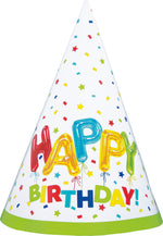 Happy Balloon Birthday Party Hats, 8ct
