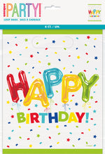 Happy Balloon Birthday Loot Bags, 8ct