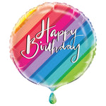Balloons & Rainbow Birthday Round Foil Balloon 18", Packaged