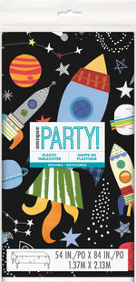 Outer Space Rectangular Plastic Table Cover, 54" x 84"