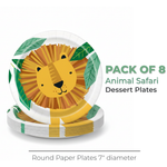 Animal Safari Round 7" Dessert Plates, 8ct