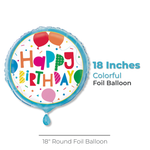 Colorful Balloons Round Foil Balloon 18", Bulk