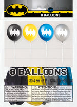 Batman 12" Latex Balloons, 8ct